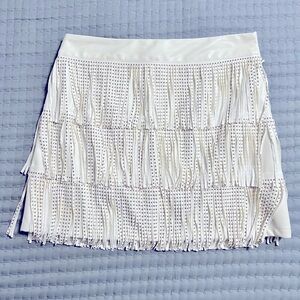 Women’s Leather Fringe Mini Skirt
